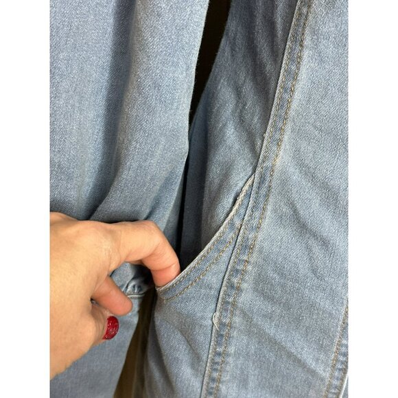 Nichole Lynel Denim Off Shoulder Sweetheart Neckline Puff Sleeve Mini Dress NWT - Picture 14 of 14